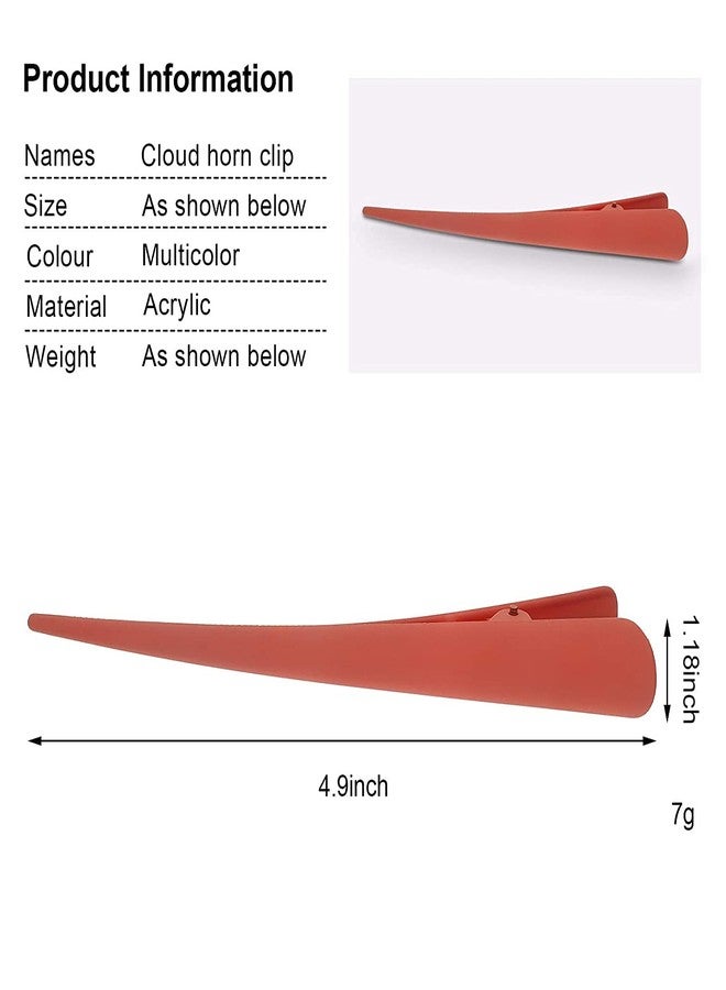 EPARTY مجموعة من 10 مشابك شعر معدنية كبيرة على شكل منقار البط، مناسبة للشعر الكثيف أو الثقيل، مصنوعة من أسيتات عالية الشفافية، مزودة بأسنان تثبيت، مانعة للانزلاق، بتصميم أنيق. - Image 2