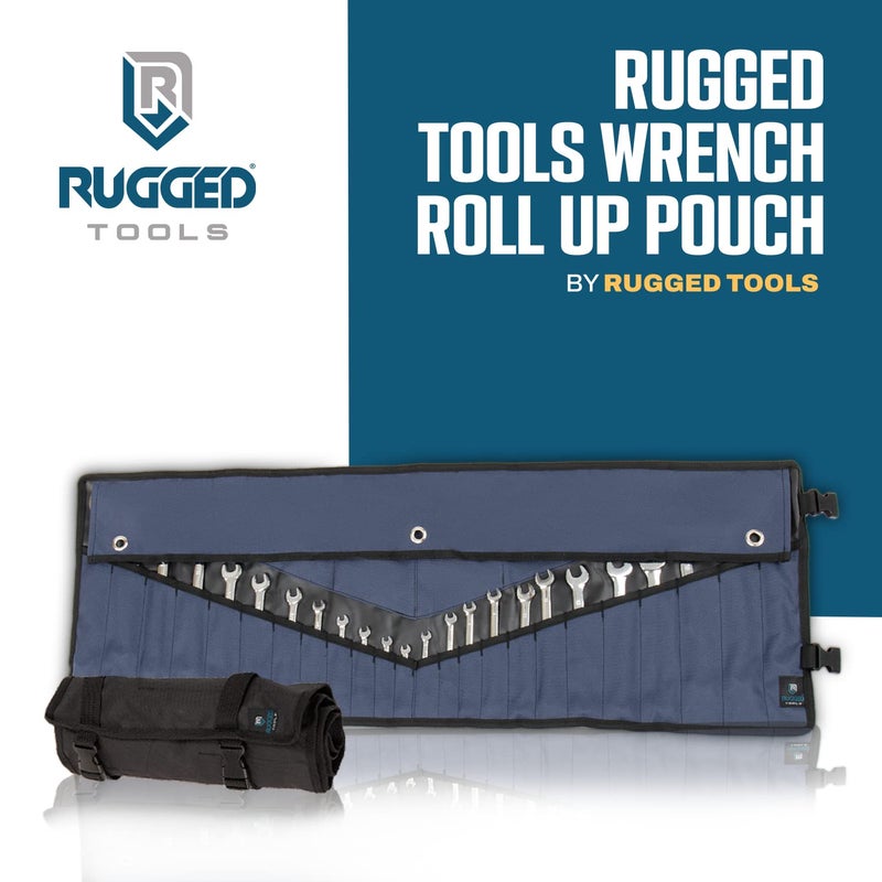 Rugged Tools Wrench Roll Up Pouch - Wrench Organizer & Tool Holder With SAE & Metric Labels - Image 5