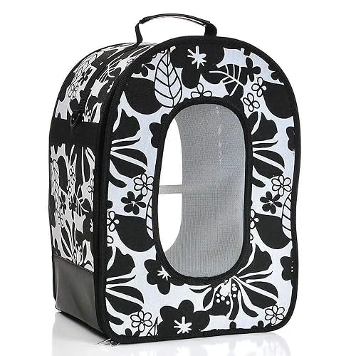 A&E Cage Co. A&E CAGE COMPANY 001376 Happy Beaks Soft Sided Travel Bird Carrier Black, 14.5X10.5X7 in - Image 3