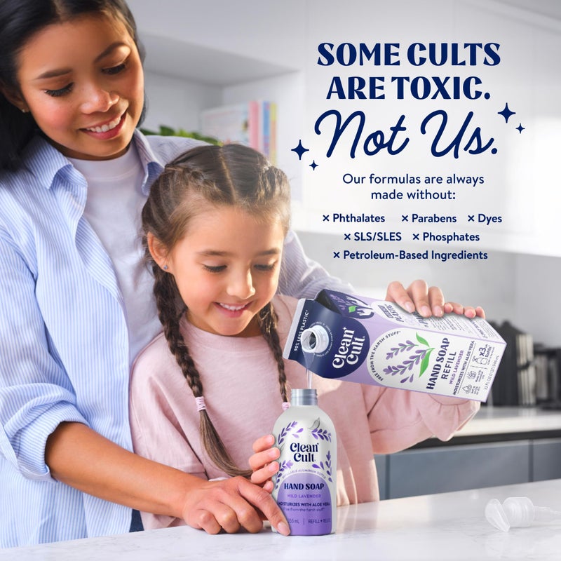 Cleancult Liquid Hand Soap Refills - Wild Lavender - Moisturizes Dry & Sensitive Skin -Made with Aloe Vera & Lavender Essential Oils - Eco Friendly - Paper-Based Packaging - 32 oz/3 Pack - Image 5