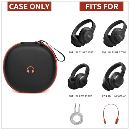 Comecase Hard Case Compatible with JBL Tune 720BT 770NC Live 770NC 660NC 650BT 670NC 710BT 760NC 700BT 750BT Over The Ear Headphones Wireless Bluetooth Box Only Black - Image 3