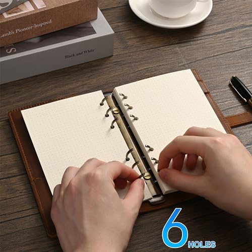 Tofun 2 Packs A6 Dot Grid Paper, 6 Hole Punched,A6 Dotted Refill Paper for Planner/Binders/Organizer, 6.7x4.2 Inch,80 Sheets,Beige,100GSM - Image 5