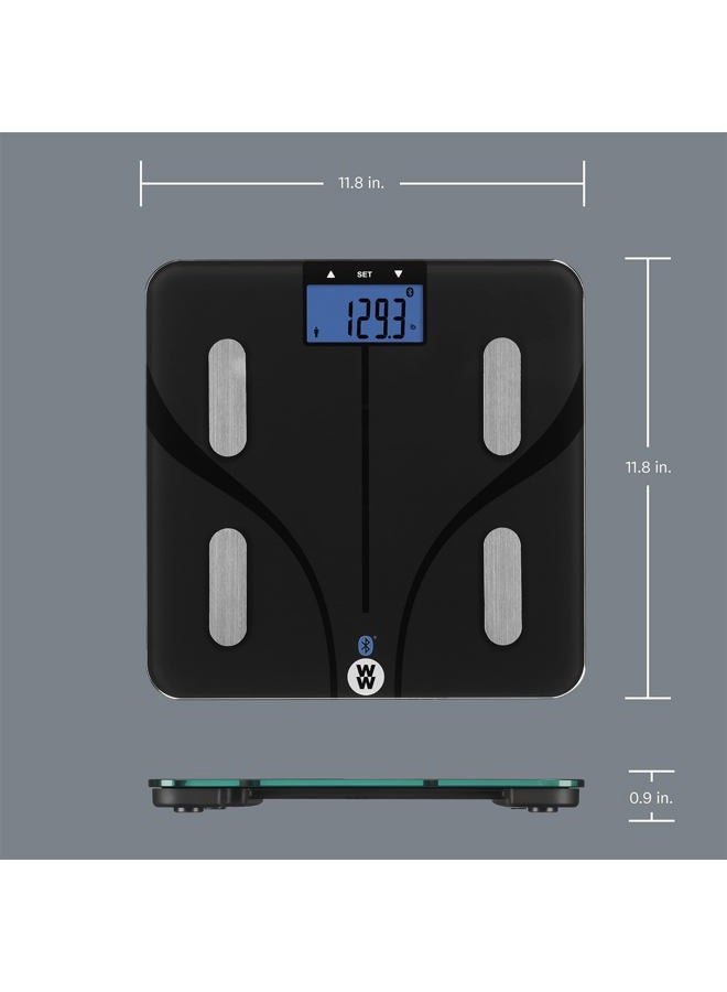 CONAIR Weight Watchers Scales Smart Scale for Body Weight, Digital Bluetooth Smart Bathroom Scale with Body Fat, Muscle, and BMI in Black - Image 5