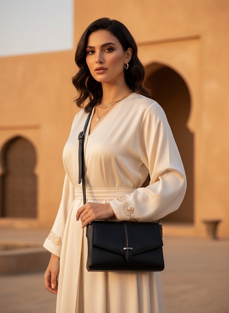 حقيبة كتف سوداء أنيقة بتصميم عصري - Image 3