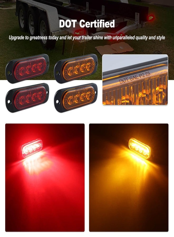 XtraGlow Submersible LED Trailer Light Kit Rectangle American Flag Designed 3rd Brake Lights Aluminum Alloy Base Stop Turn Tail Lights for 12V Trailer Boat Trucks Snowmobile - Image 3