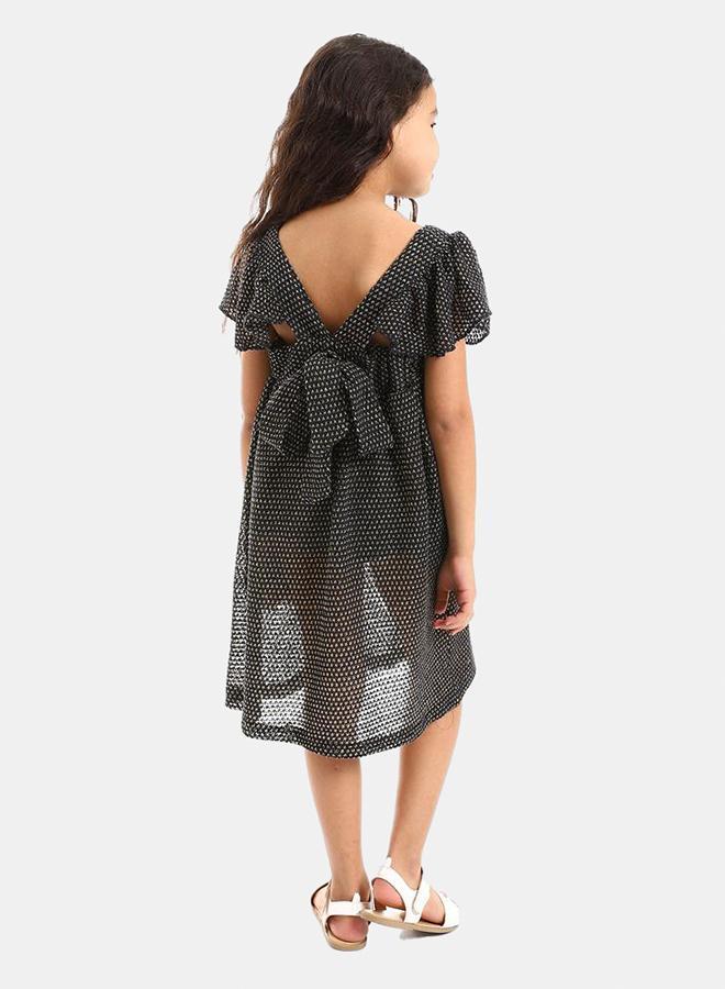 kady Ruffles Shoulders Stitched Girls Dress - Image 3