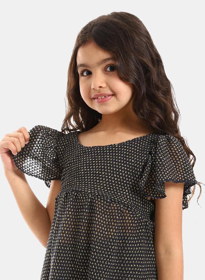 kady Ruffles Shoulders Stitched Girls Dress - Image 4