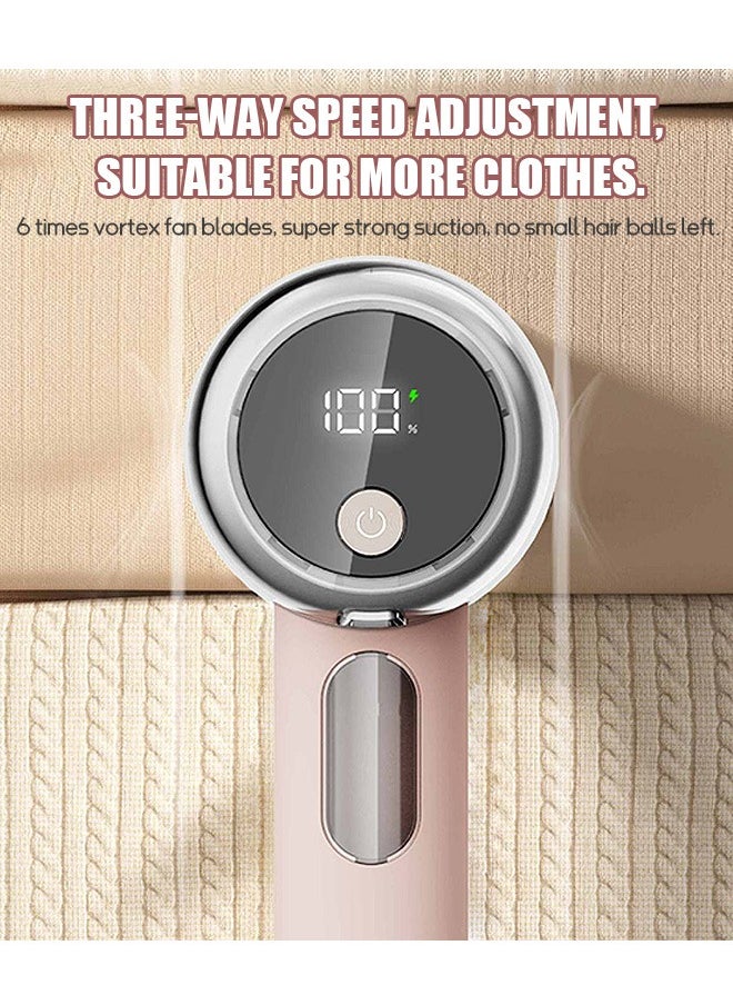 Beyond Fabric Shaver with LED Display, Electric Lint Remover With Storage Base, Lint Defuzzer for Clothes Fuzz Blanket Sofa (Pink+Gray)  - Image 3