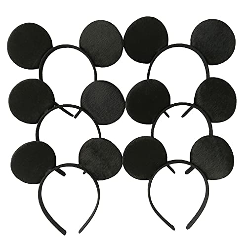 CHuangQi Mouse Ears Headband, Solid Black (Set of 12) - Image 2