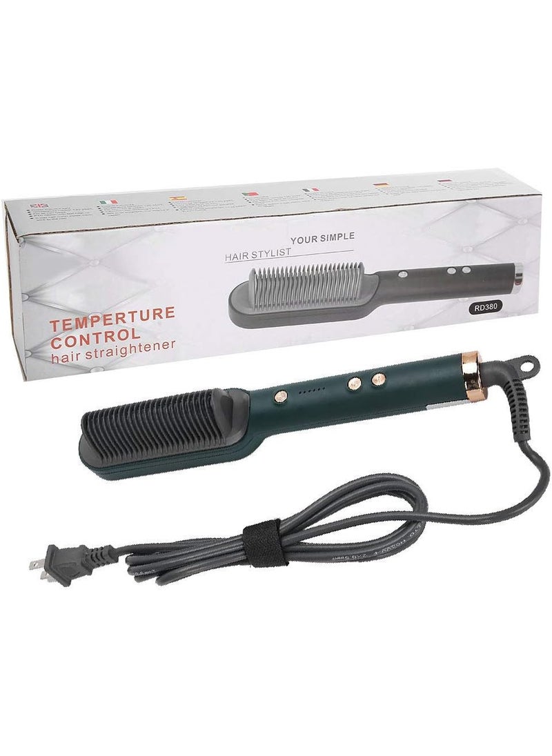 HURRISE - Hair Straightener and Curler 2 In 1 Professional Hair Straightening Comb with Antiscalding Comb Teeth Design Fast Heating Straightening Curling Dual Use - Image 1