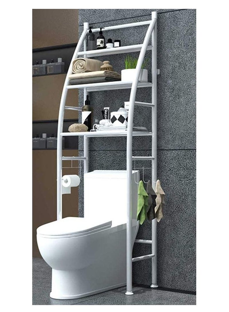ELTRAZONE Metal Toilet Cabinet Shelving Kitchen Bathroom Space Saver Shelf Organizer Holder New - Image 1