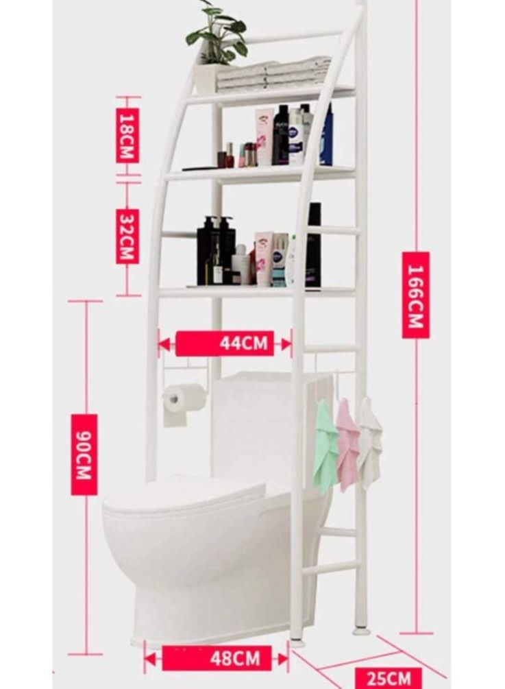 ELTRAZONE Metal Toilet Cabinet Shelving Kitchen Bathroom Space Saver Shelf Organizer Holder New - Image 2