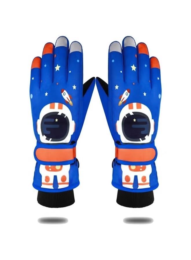 Kids Waterproof Ski Gloves, Thermal Snow Gloves with Adjustable Cuffs for Winter Activities, Ideal for Cycling, Skiing, Skating, and Hiking, Perfect for Children ( L ) - Image 1