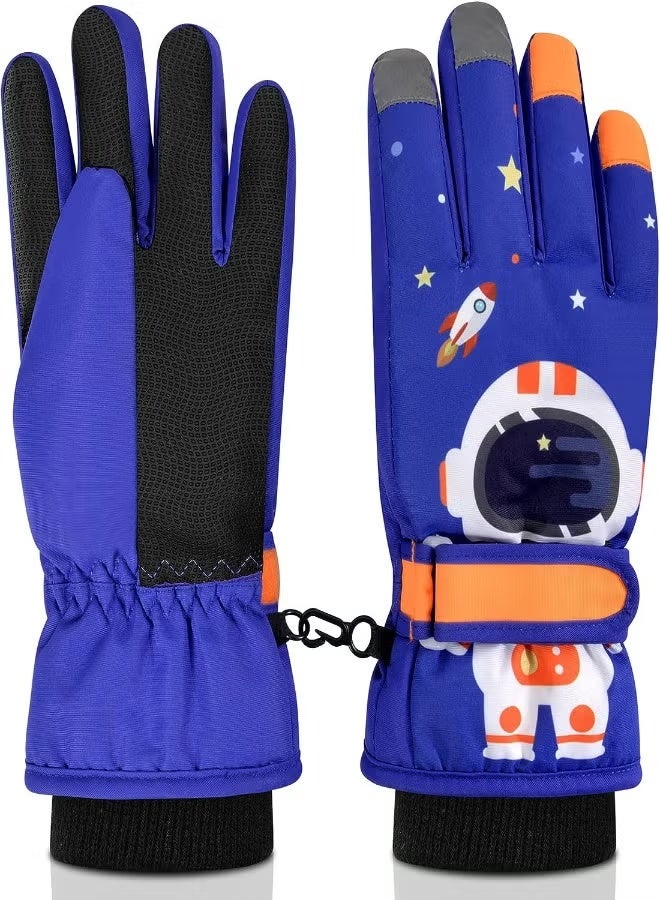 Kids Waterproof Ski Gloves, Thermal Snow Gloves with Adjustable Cuffs for Winter Activities, Ideal for Cycling, Skiing, Skating, and Hiking, Perfect for Children ( L ) - Image 4