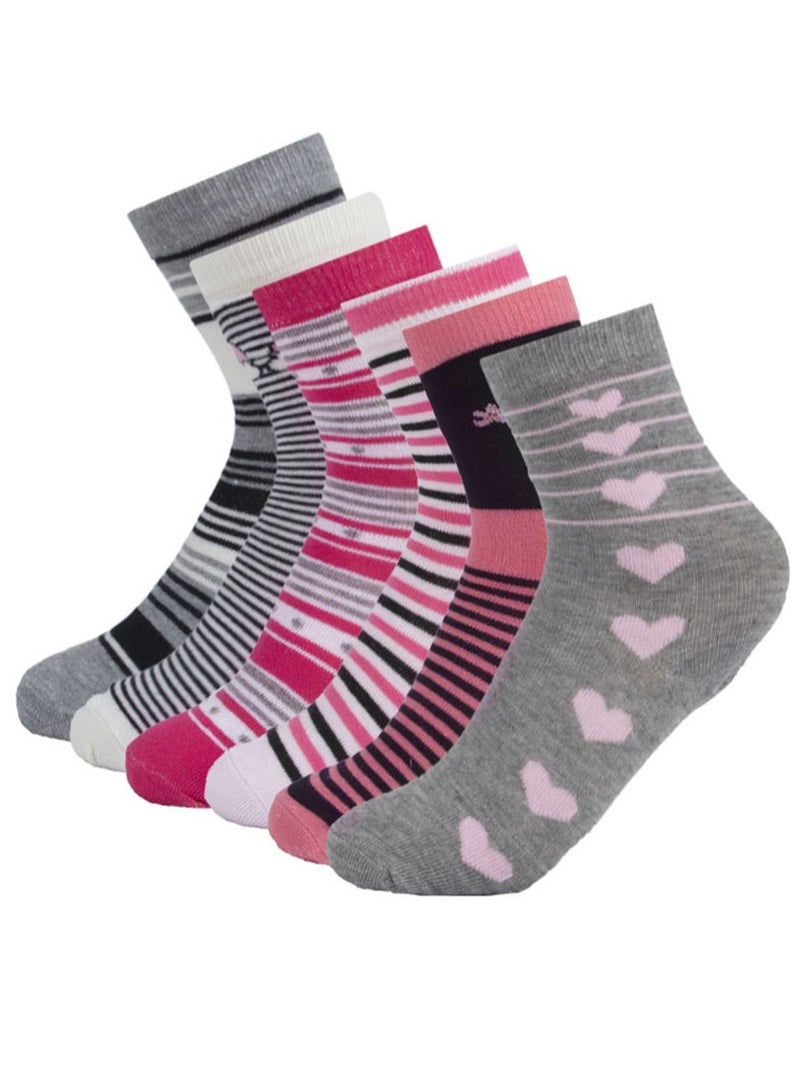 BFL 6 Pieces New Fashion Girl Ankle Socks for 1-12 Years - Image 1
