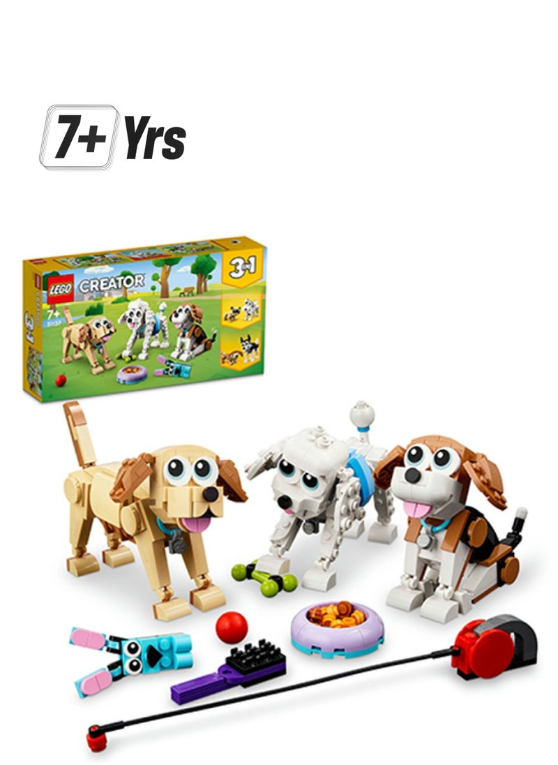 LEGO Creator Adorable Dogs 31137 Building Toy Set Including Beagle, Poodle, Pug, Schnauzer, Dachshund, Husky and Labrador Models; Gift for Dog-Lovers and Kids Aged 7+ Who Enjoy Imaginative Play (475 Pieces)  - Image 1