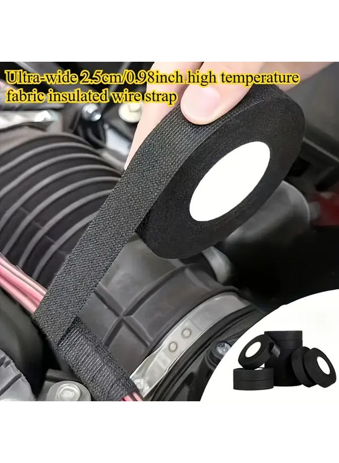 1 لفة 2.5 سم شريط كهربائي ثقيل مقاوم للحرارة العالية أسود أبيض - Image 2