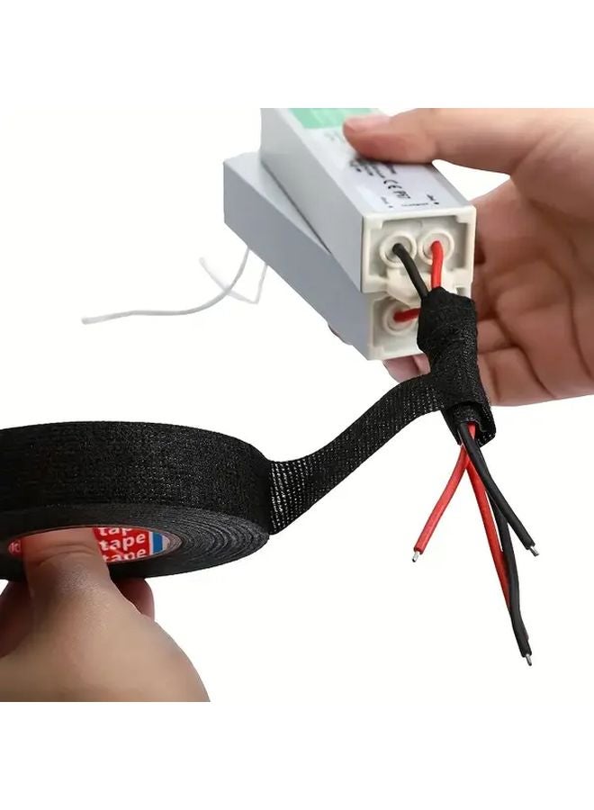 1 لفة 2.5 سم شريط كهربائي ثقيل مقاوم للحرارة العالية أسود أبيض - Image 4