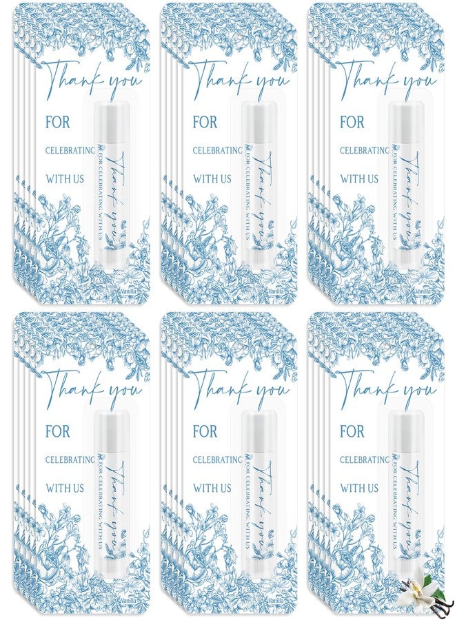 Kuabiz 30 Pack Wedding Thank You Gifts Moisturizing Lip Balms in Bulk Bridal Shower Return Gifts Something Blue Floral Flower Retro Theme Baby Shower Party Favors Games Prizes Guests Gifts (Vanilla) - Image 1
