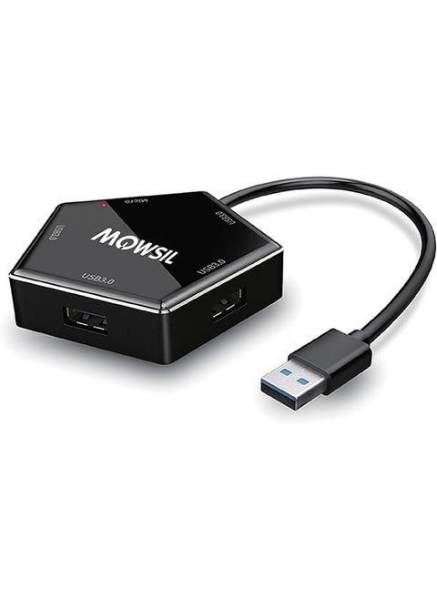 USB Hub 3.0, 4 Port Data USB Hub Extension USB Splitter for Laptop Portable USB A Hub Multi USB Port Expander for Windows PC,Surface Pro,MacBook Air,Mac Mini/Pro,XPS,Flash Drive with 1M Cable
