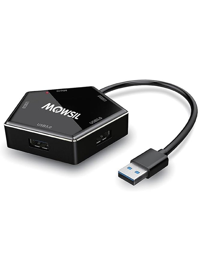 USB Hub 3.0, 4 Port Data USB Hub Extension USB Splitter for Laptop Portable USB A Hub Multi USB Port Expander for Windows PC,Surface Pro,MacBook Air,Mac Mini/Pro,XPS,Flash Drive with 1M Cable