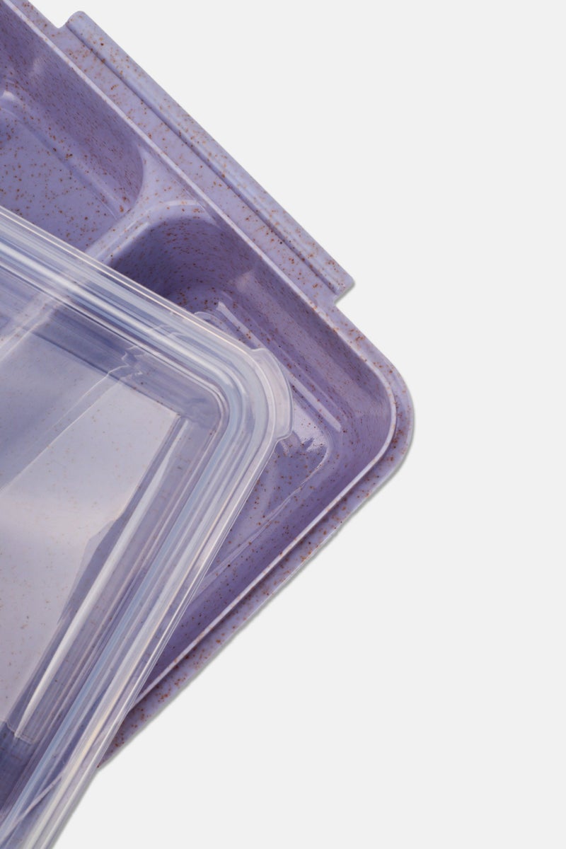Core Kitchen 4 Piece 3 Section Wheat Fiber Storage Container, Light Purple - Image 3