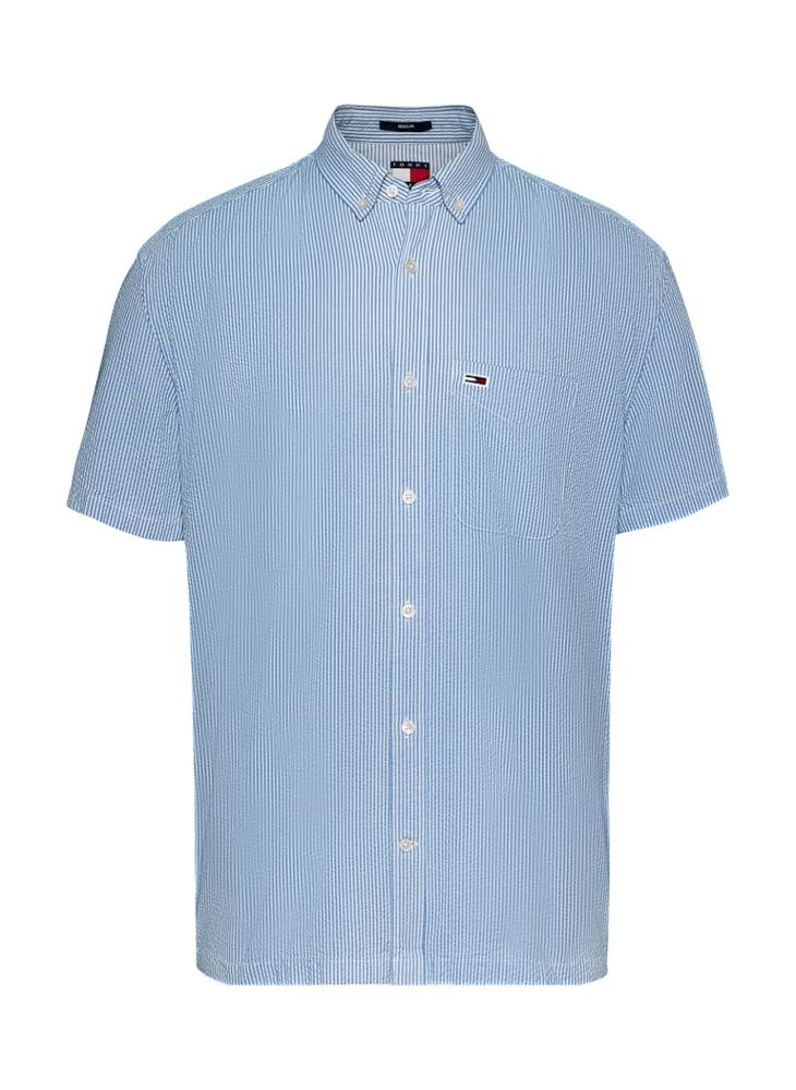 TOMMY JEANS Regular Fit Seersucker Stripe Short Sleeve Shirt  - Image 5
