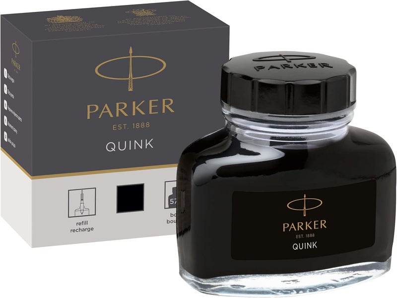 Parker Quink Ink Bottle, Black, 57 ml - Image 1