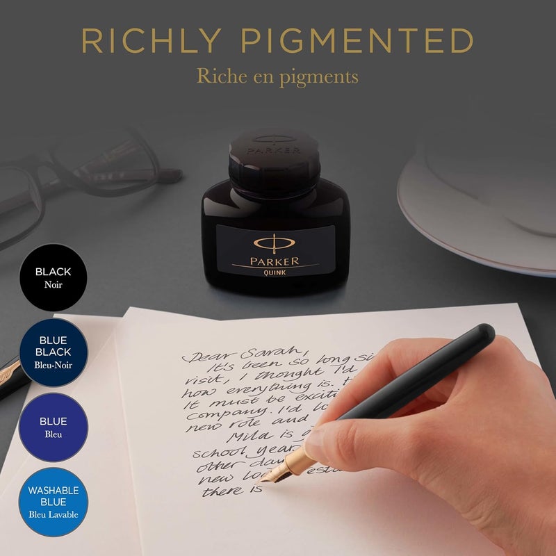 Parker Quink Ink Bottle, Black, 57 ml - Image 2