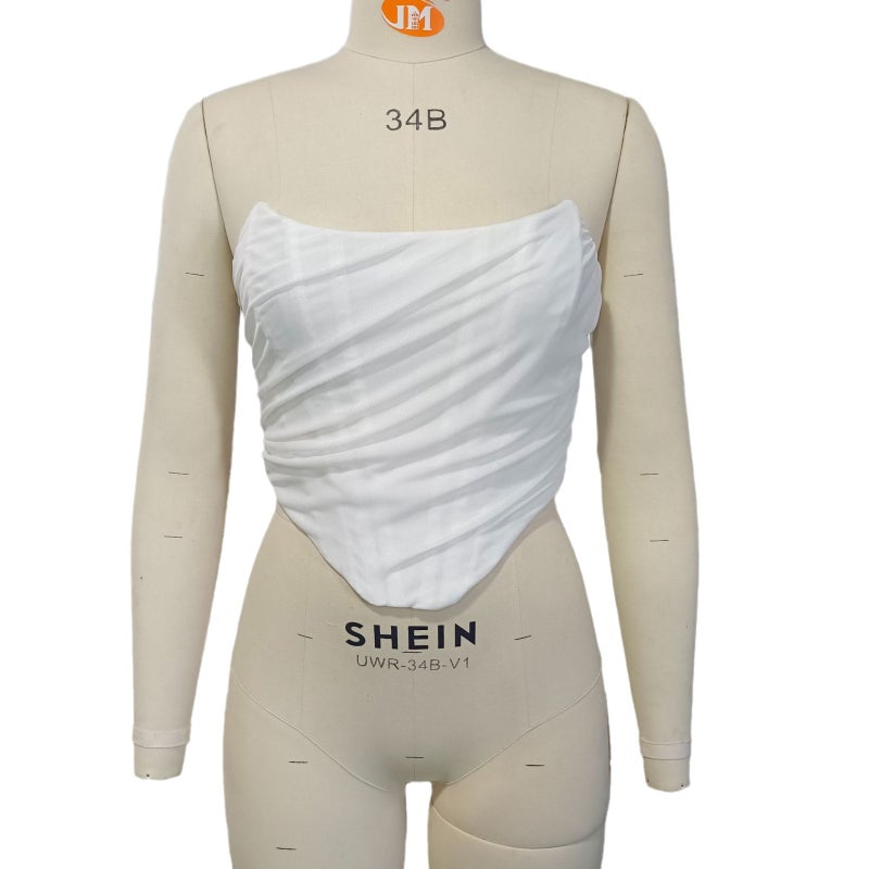 Corset Solid Color Fishbone Brassiere Fashion Women'S Clothing Bone Jacket Waist Seal Mesh Zipper Body Shaping Top - Image 5