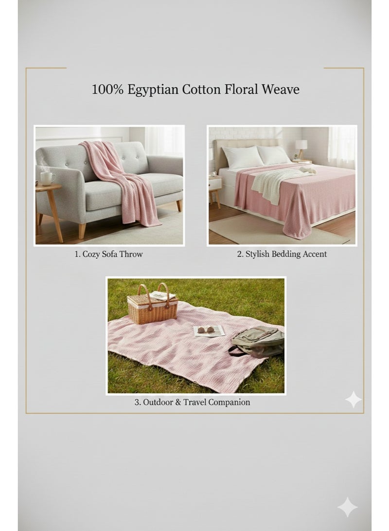 Nile Weave Elegant Egyptian Cotton Orchid Throw Blanket – ultra-soft, lightweight, and beautifully crafted. Enjoy luxurious comfort, breathable warmth, and timeless sophistication in any room. - Image 5
