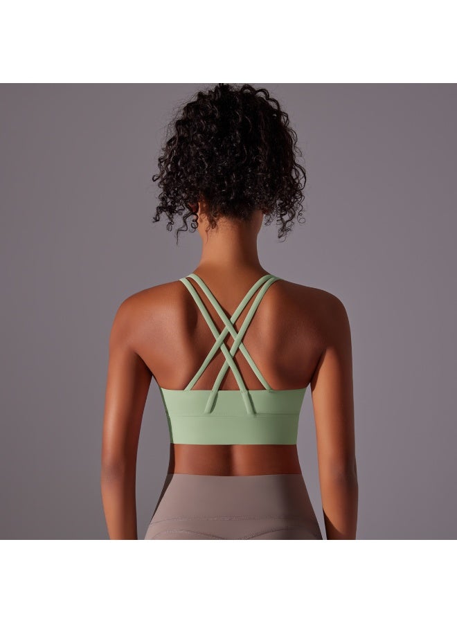Top Women Bra Cropped Bralette Gym Yoga Sports Bra Cross  Back Female Bra Breathable Top Women's Underwear - Image 1