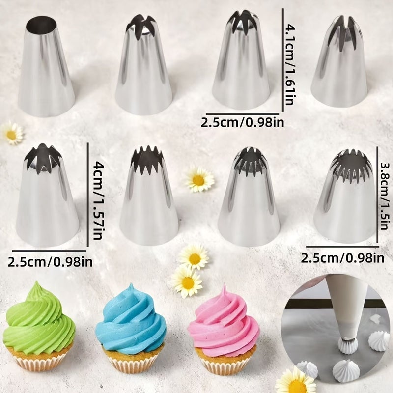 10 Pcs Silvery Medium Piping Tips Set Cake Decorating Toolkit For Baking Creations - Image 2