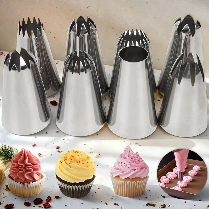 10 Pcs Silvery Medium Piping Tips Set Cake Decorating Toolkit For Baking Creations - Image 3