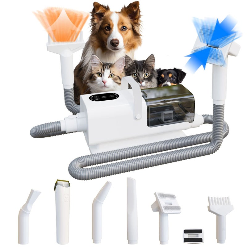 X2 8-in-1 Pet Hair Grooming Clipper Built-in Vacuum & Dryer, All-in-one Electric Trimmer, Mess-Free Pet Grooming for Dogs  Cats - Image 1