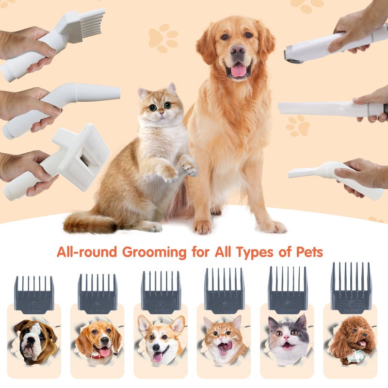X2 8-in-1 Pet Hair Grooming Clipper Built-in Vacuum & Dryer, All-in-one Electric Trimmer, Mess-Free Pet Grooming for Dogs  Cats - Image 3