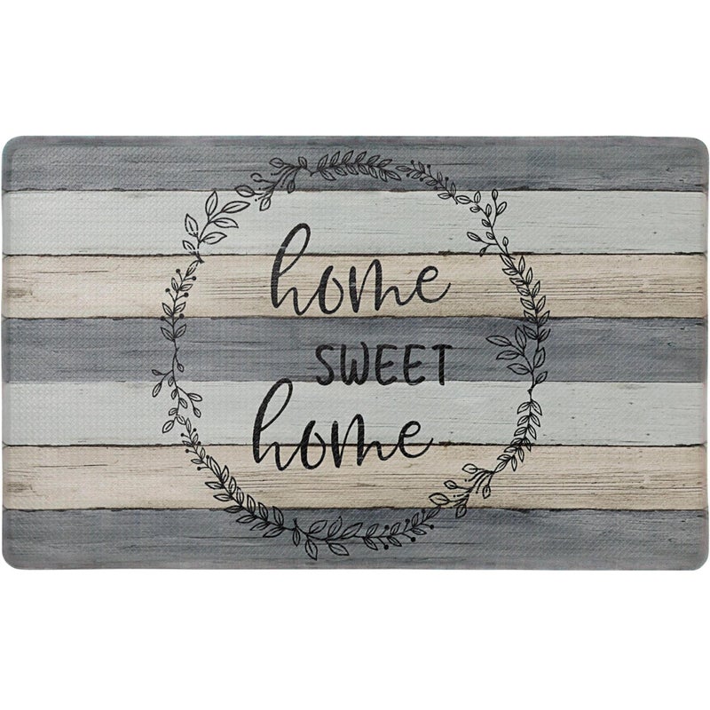Home Dynamix Cozy Living Home Sweet Home Modern Farmhouse Runner AntiFatigue Kitchen Mat NonSlip Floor Mat Padded Standing Desk Mat GreyBeige 175x30