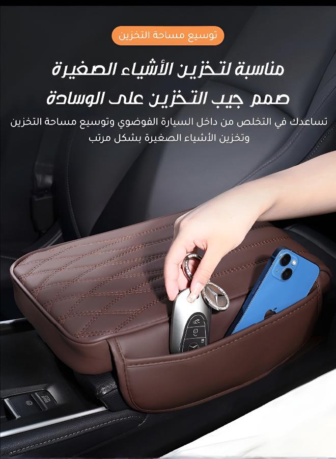 Universal Car Armrest Storage Box with Padded Extension and Organizer - Image 3