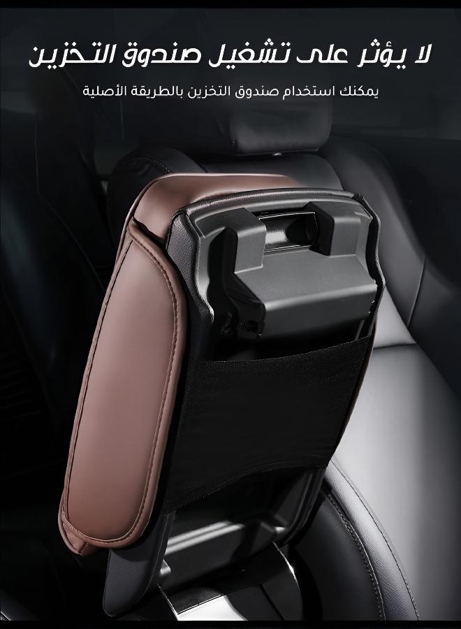 Universal Car Armrest Storage Box with Padded Extension and Organizer - Image 4