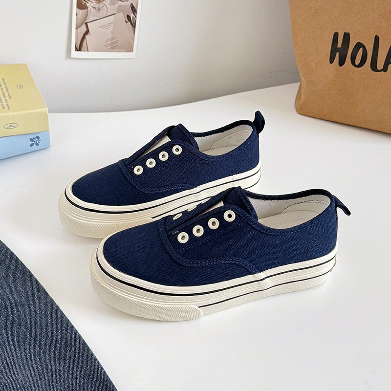 Simple Style Solid Color Canvas Shoes 2025 Style Slip-On Low-Top Platform Casual Shoes 6650 - Image 5