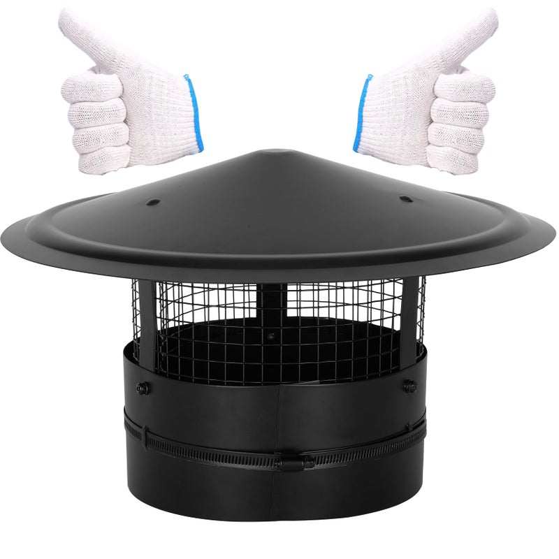 Topfurn 6Inch Chimney Cap67810 Inch Adjustable Stainless Steel Chimney Cap304 Steel Round Rain Cover with Mesh ScreenUniversal Cone Top Roof Cap for WoodOil Stove VentWeatherproof Easy Installation - Image 2