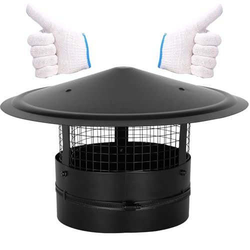 Topfurn 6Inch Chimney Cap67810 Inch Adjustable Stainless Steel Chimney Cap304 Steel Round Rain Cover with Mesh ScreenUniversal Cone Top Roof Cap for WoodOil Stove VentWeatherproof Easy Installation - Image 1