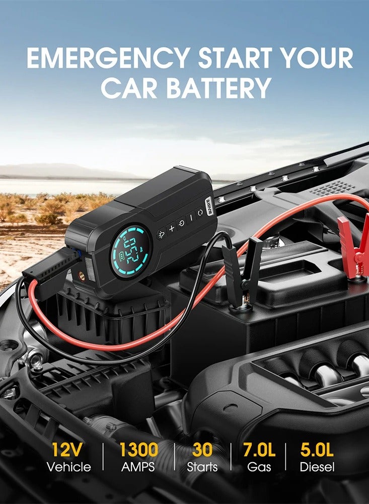 Car Portable Air Compressor 101 to 150PSI Automatic Air Pump Rechargeable Design, Smart Air Pump with 6000mAh Battery and LED Light - Image 4