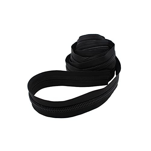 YKK® Zipper Chain 3 Yards YKK #10 Nylon Coil Chain Color Black (3 Yards/Pack Plus 3 Long Pull Sliders) - Image 2