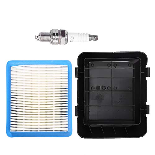 Anxingo 17211-ZL8-023 Air Filter With 17231-Z0L-050 Cleaner Cover Replacement for Honda GCV135 GCV160 GCV190 Engine HRB216 HRB217 HRR216 HRS216 Motor Pressure Washer Push Lawn Mower + Spark Plug - Image 1