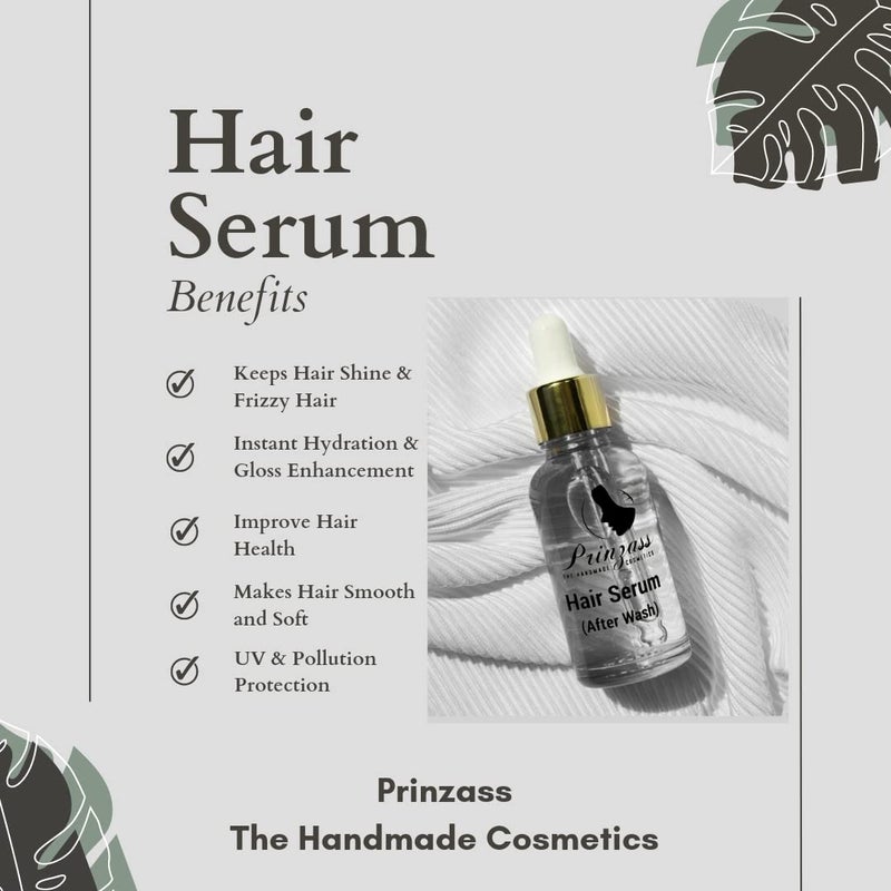 Prinzass The Handmade Cosmetics Prinzass Hair Serum For Women  Men  Contains Argon Oil  Instant Shine  Smoothness  Regular Use Hair Serum For Dry  Wet Hair  Gives Frizz Free Hair  Soft  Silky Touch30Ml  - Image 4