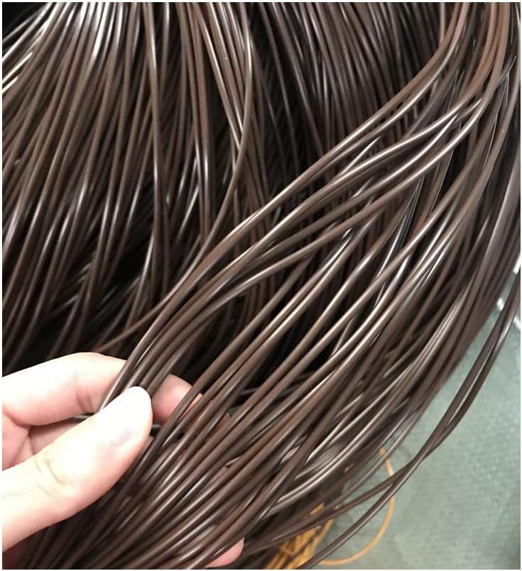 Feyart Round Plastic Rattan 2.5mm Plastic Wicker Round Faux Rattan for Repairing and DIY Weaving Storage Basket (Coffee) - Image 1