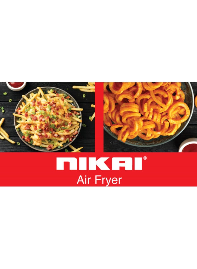 Nikai 8.4 Liter Digital Air Fryer, Double Removable Pans, With Separate Cooking Controls, 60 mins. Timer, Auto-Off on Pan Removable, 2570-3040 Watts, 8.4L(4.2*2) NAF182DX 8.4 L 3040 W NAF182DX Black - Image 4