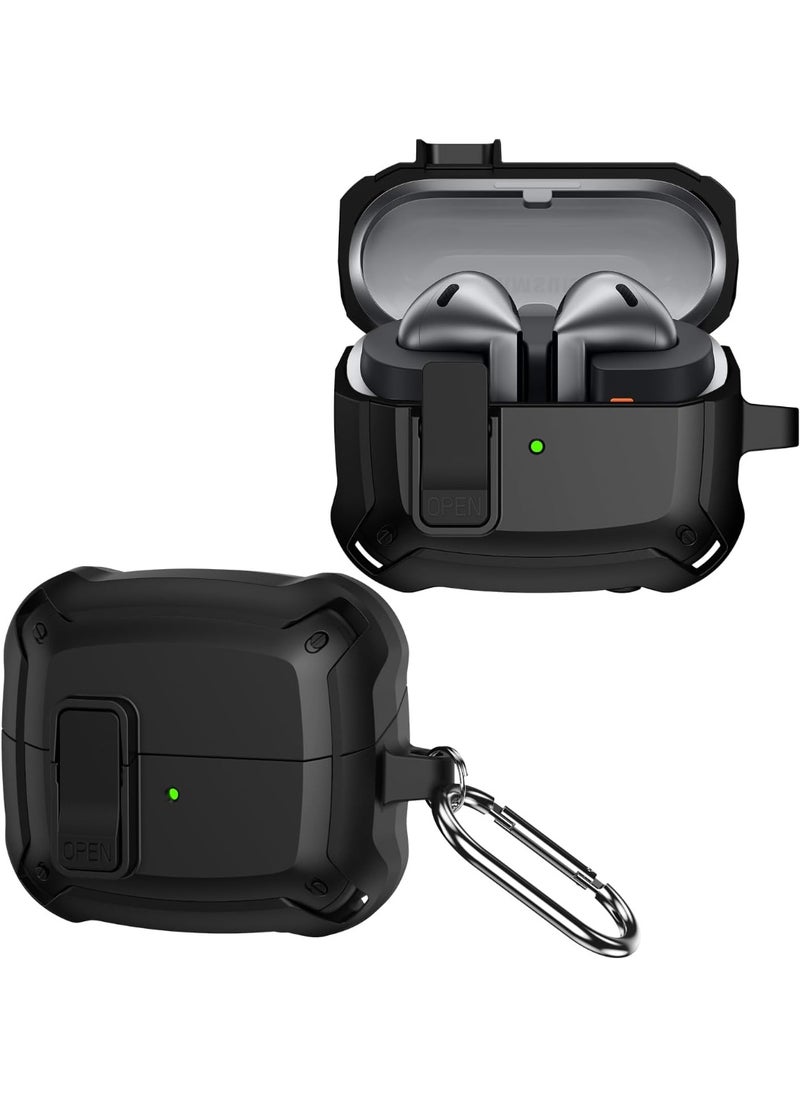 Generic - Case for Samsung Galaxy Buds 3/Buds 3 Pro, Heavy Duty Shockproof Hard PC + Soft TPU Protective Case Full-Body Anti-Scratch Bumper Cover Shell with Secure Lock & Keychain (Green) - Image 1