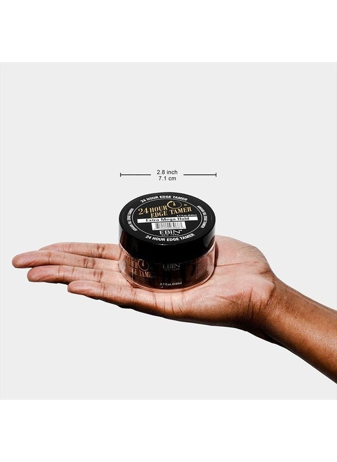 24 Hour Edge Tamer, Ultra Super Hold, 2.7Oz - No Flaking, No White Residue, Shine and Smooth texture with Argan Oil and Castor Oil